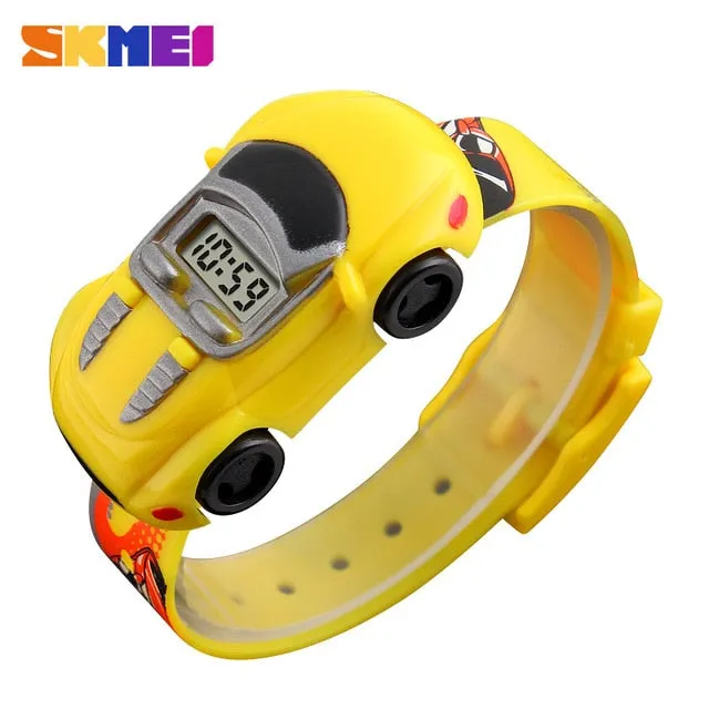 SKMEI Children Cartoon Creative Digital Watches Kids Fashion Car Black Outdoor Wristwatches For Boys Girls Student Casual Watch