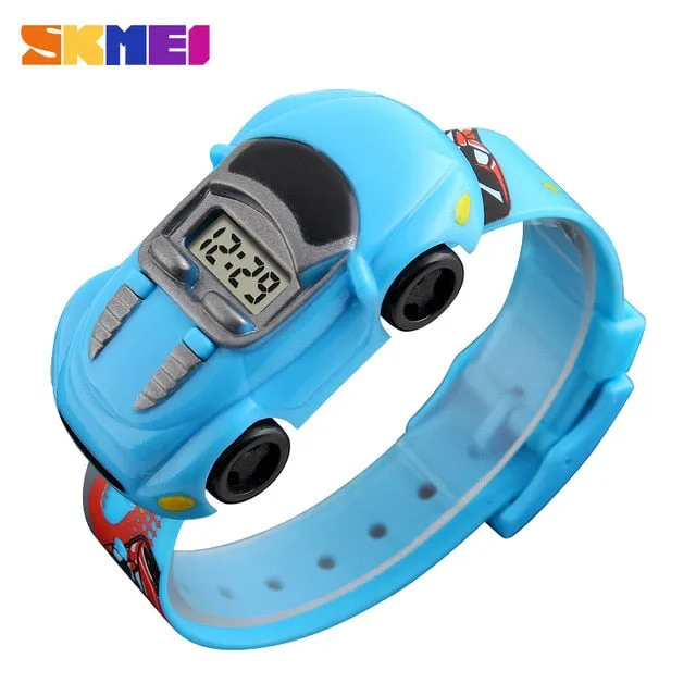 SKMEI Children Cartoon Creative Digital Watches Kids Fashion Car Black Outdoor Wristwatches For Boys Girls Student Casual Watch