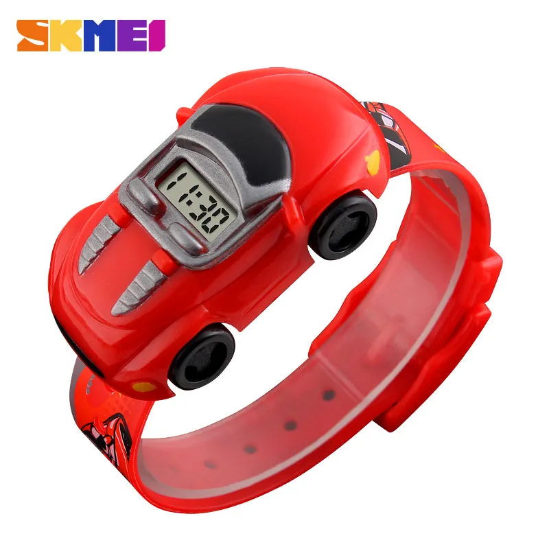SKMEI Children Cartoon Creative Digital Watches Kids Fashion Car Black Outdoor Wristwatches For Boys Girls Student Casual Watch
