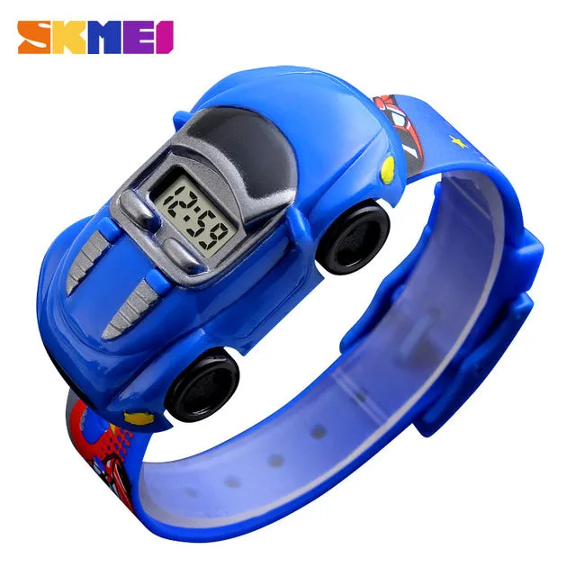 SKMEI Children Cartoon Creative Digital Watches Kids Fashion Car Black Outdoor Wristwatches For Boys Girls Student Casual Watch