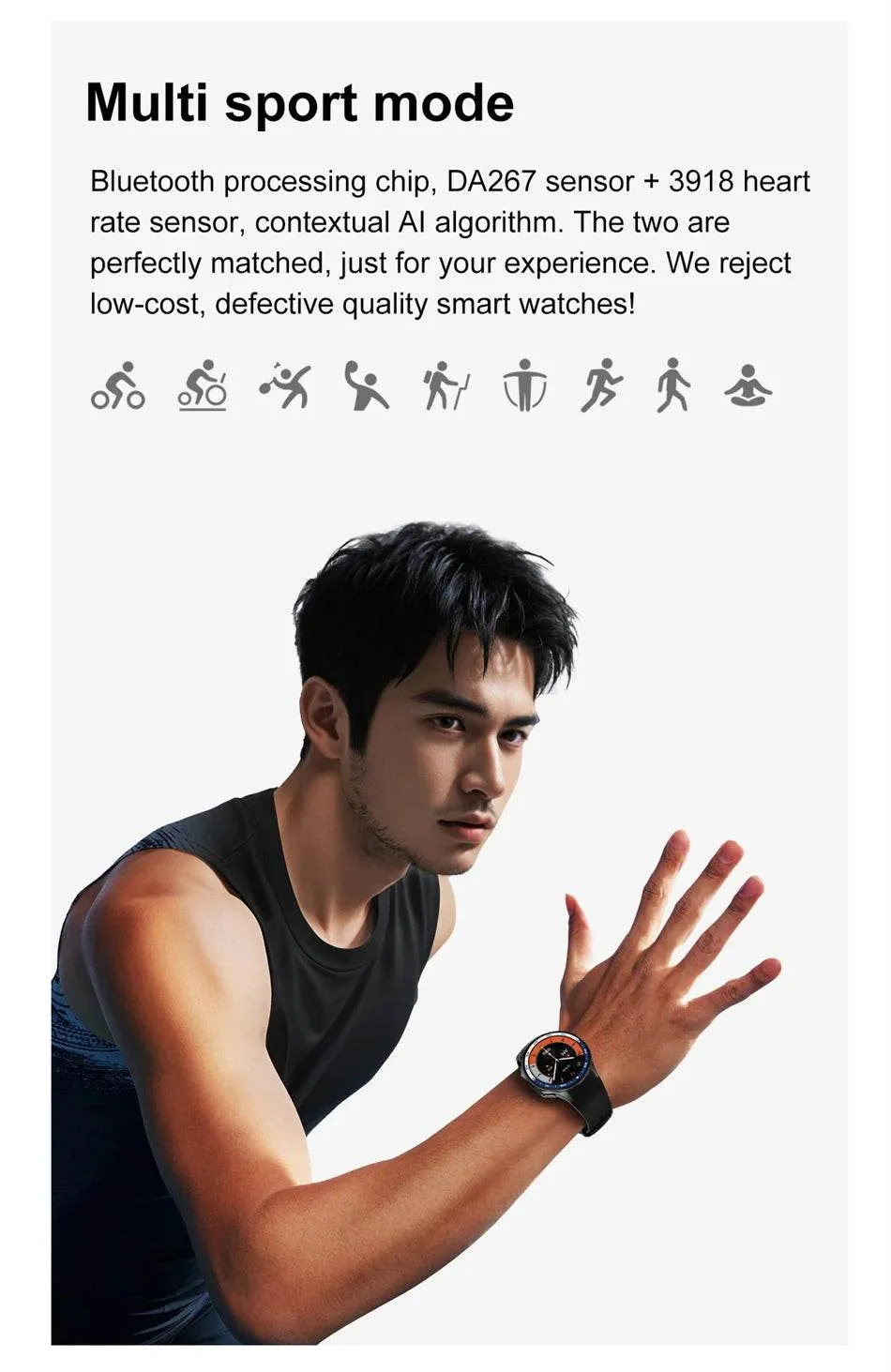 Smart Watch For OPPO Men's 466*466 AMOLED HD Screen 4GB Memory 3D Surround Vision Watch BT Call Waterproof Smartwatch