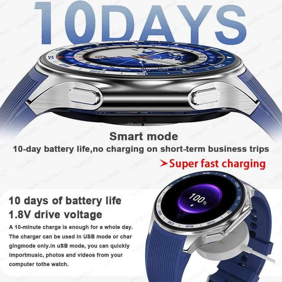 Smart Watch For OPPO Men's 466*466 AMOLED HD Screen 4GB Memory 3D Surround Vision Watch BT Call Waterproof Smartwatch