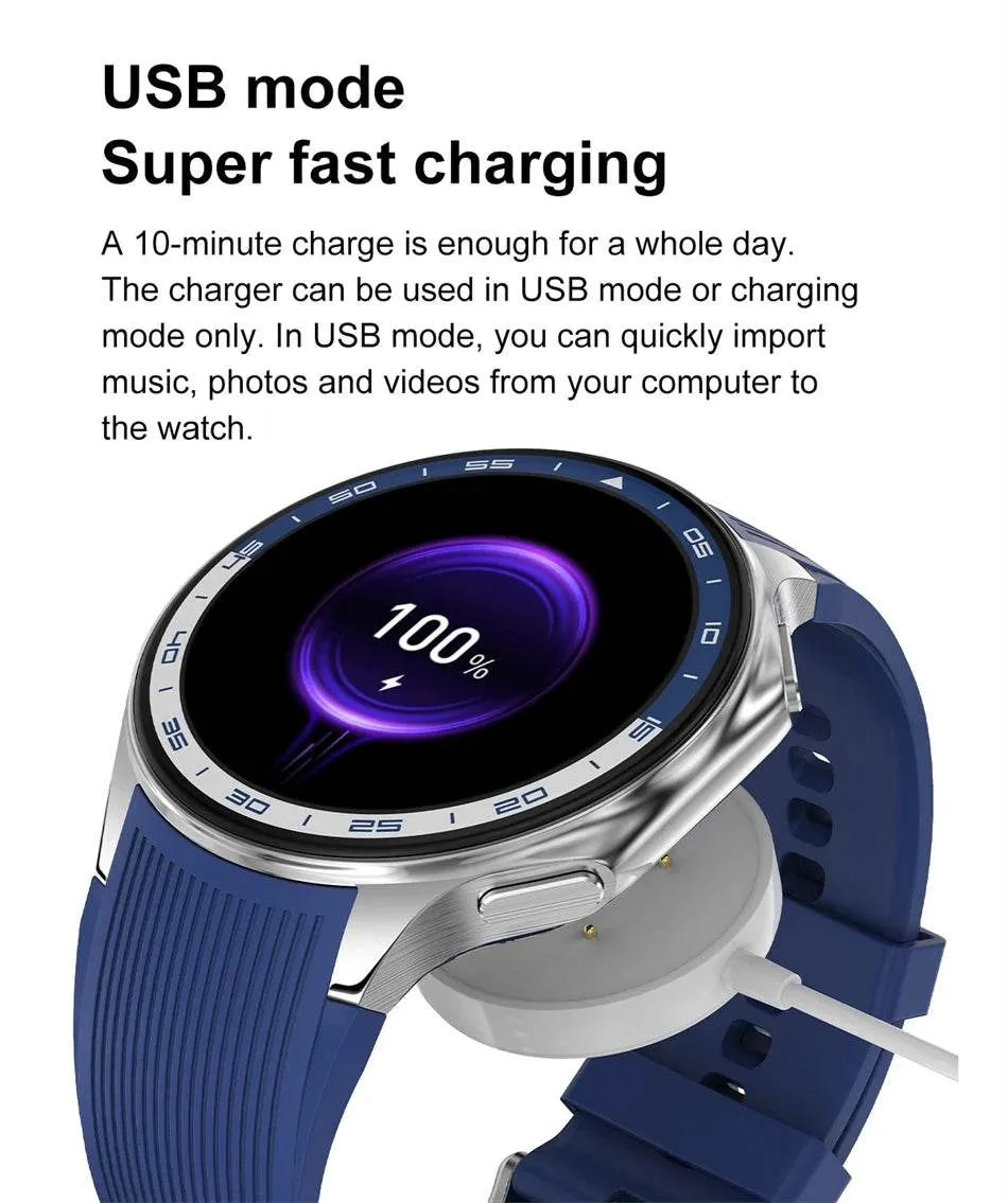 Smart Watch For OPPO Men's 466*466 AMOLED HD Screen 4GB Memory 3D Surround Vision Watch BT Call Waterproof Smartwatch