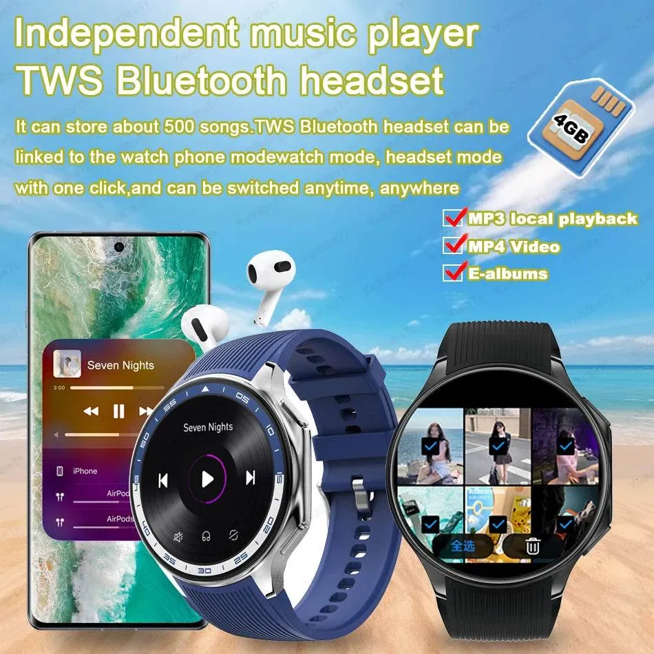 Smart Watch For OPPO Men's 466*466 AMOLED HD Screen 4GB Memory 3D Surround Vision Watch BT Call Waterproof Smartwatch