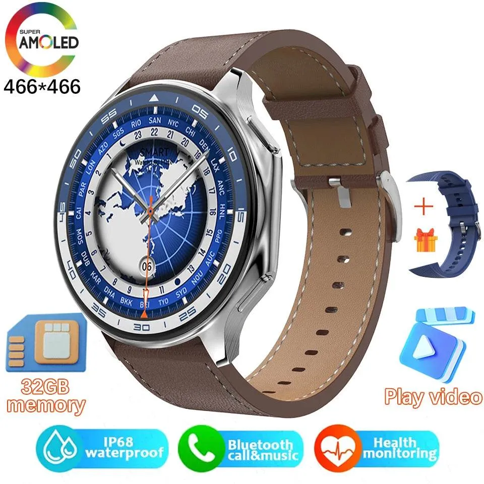 Smart Watch For OPPO Men's 466*466 AMOLED HD Screen 4GB Memory 3D Surround Vision Watch BT Call Waterproof Smartwatch