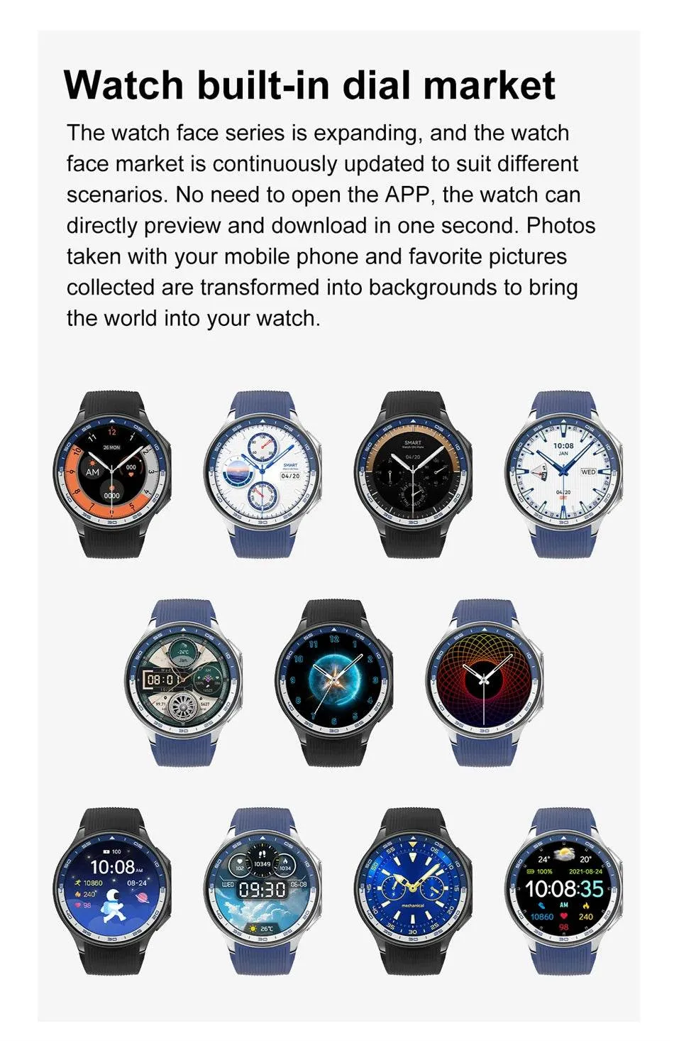Smart Watch For OPPO Men's 466*466 AMOLED HD Screen 4GB Memory 3D Surround Vision Watch BT Call Waterproof Smartwatch