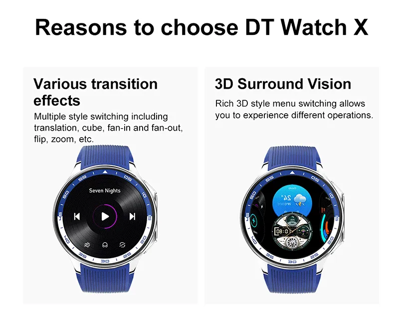 Smart Watch For OPPO Men's 466*466 AMOLED HD Screen 4GB Memory 3D Surround Vision Watch BT Call Waterproof Smartwatch