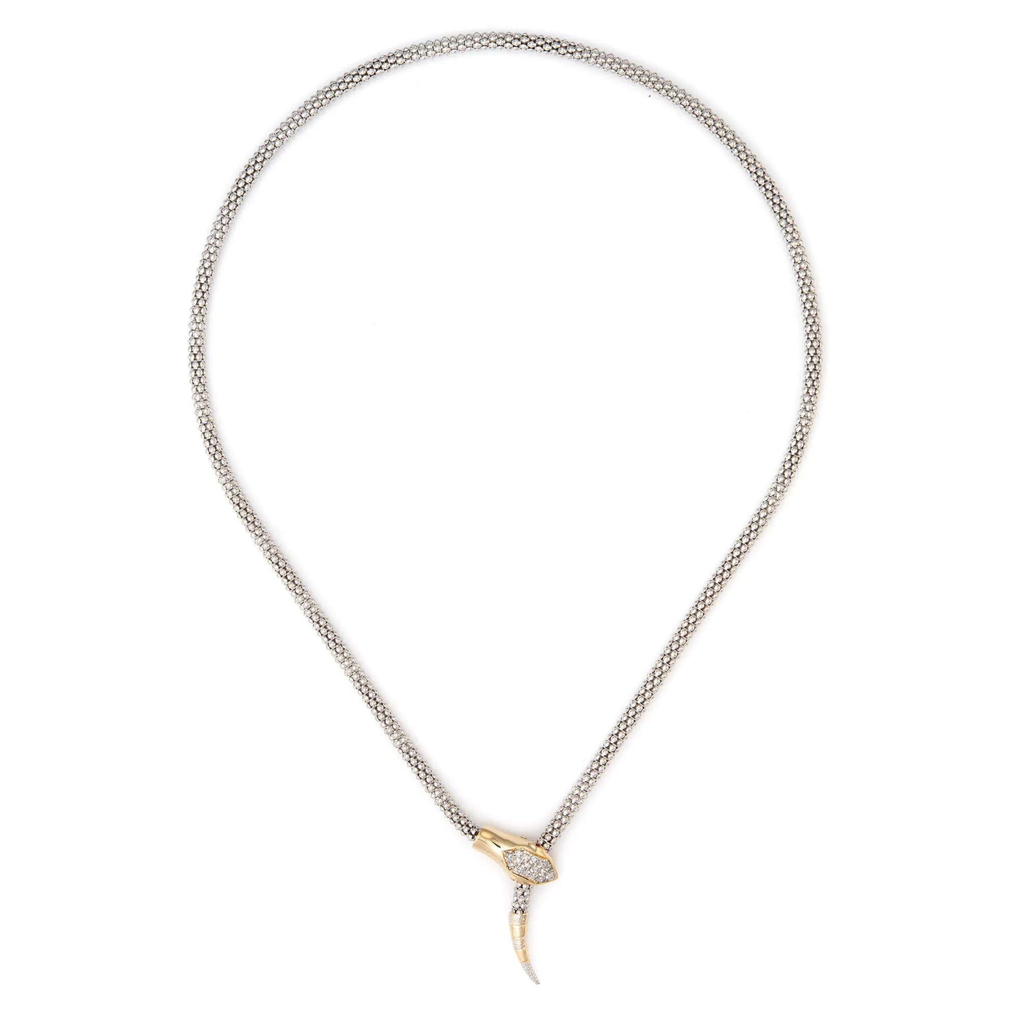 Snake Slide Necklace Diamond Estate 14k Gold Adjustable Jewelry Fine Vintage