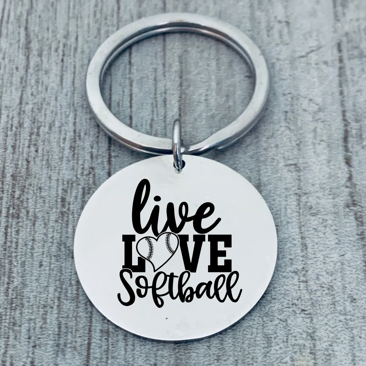 Softball Keychain - Live Love Softball