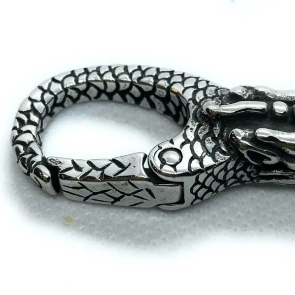 Solid Steel Dragon Keychain (#kc013)