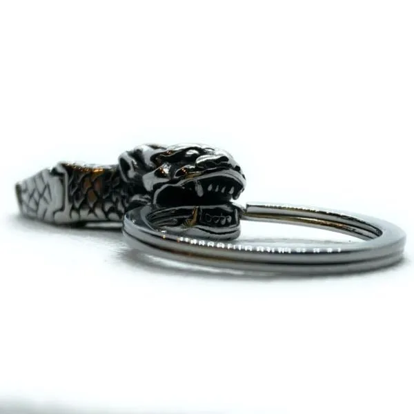 Solid Steel Dragon Keychain (#kc013)