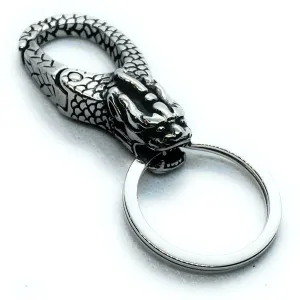 Solid Steel Dragon Keychain (#kc013)