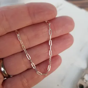 Solid Sterling Silver Paperclip Add On Layering Necklace