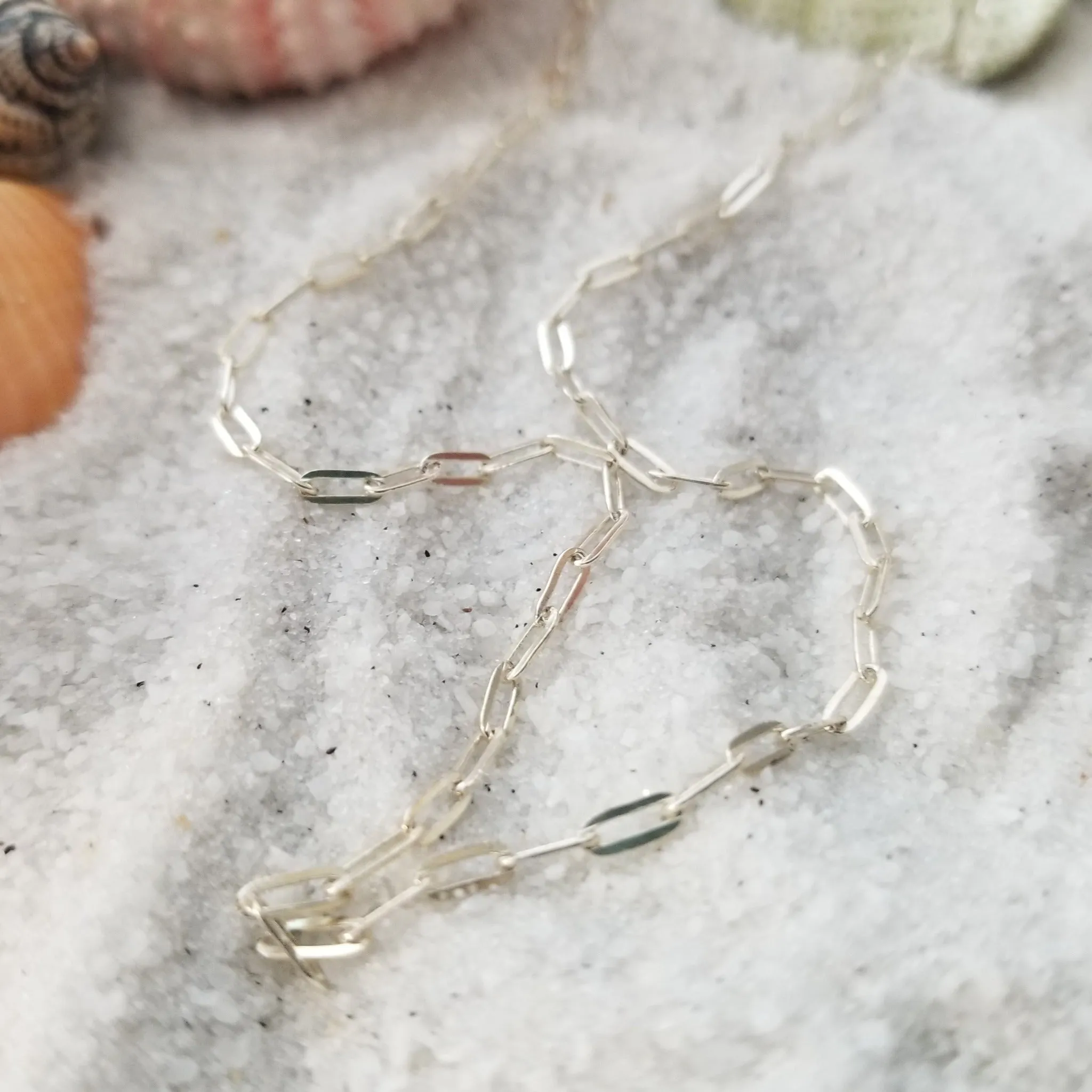 Solid Sterling Silver Paperclip Add On Layering Necklace