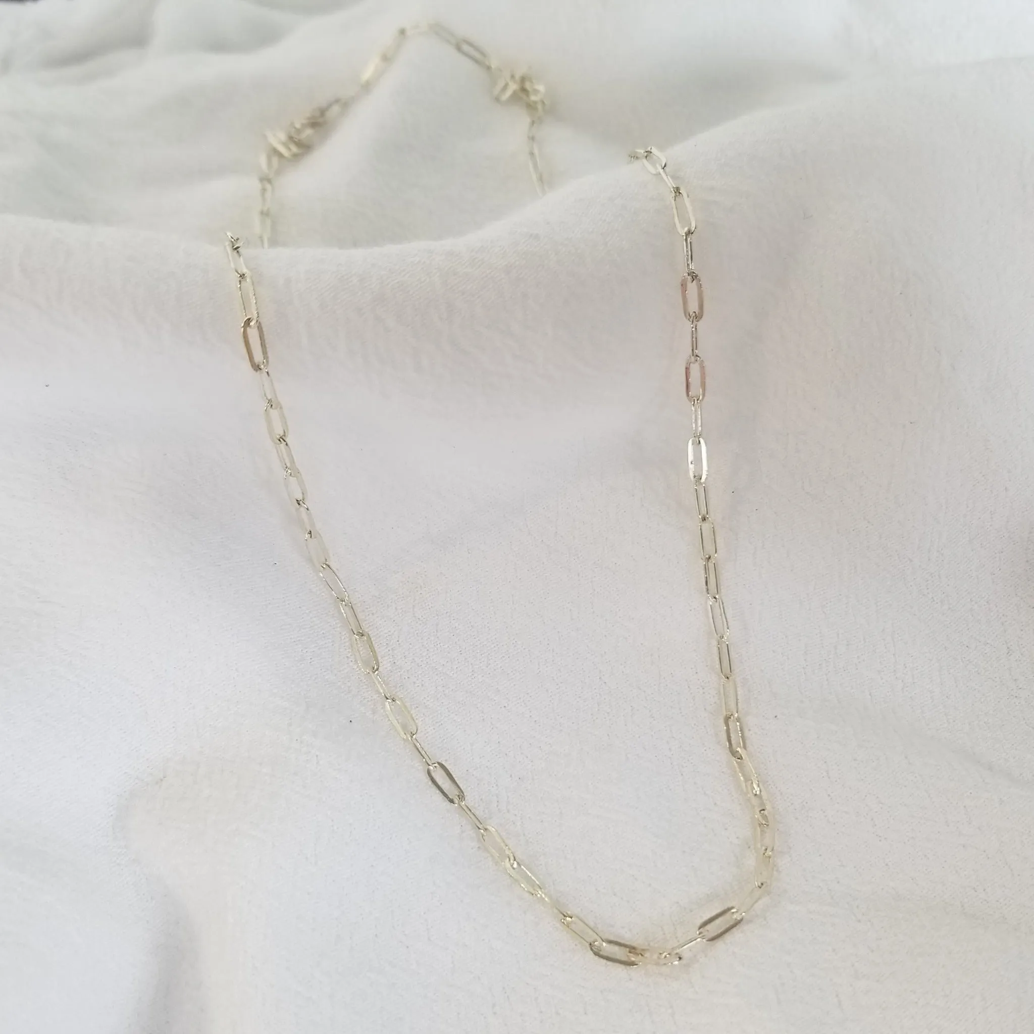 Solid Sterling Silver Paperclip Add On Layering Necklace