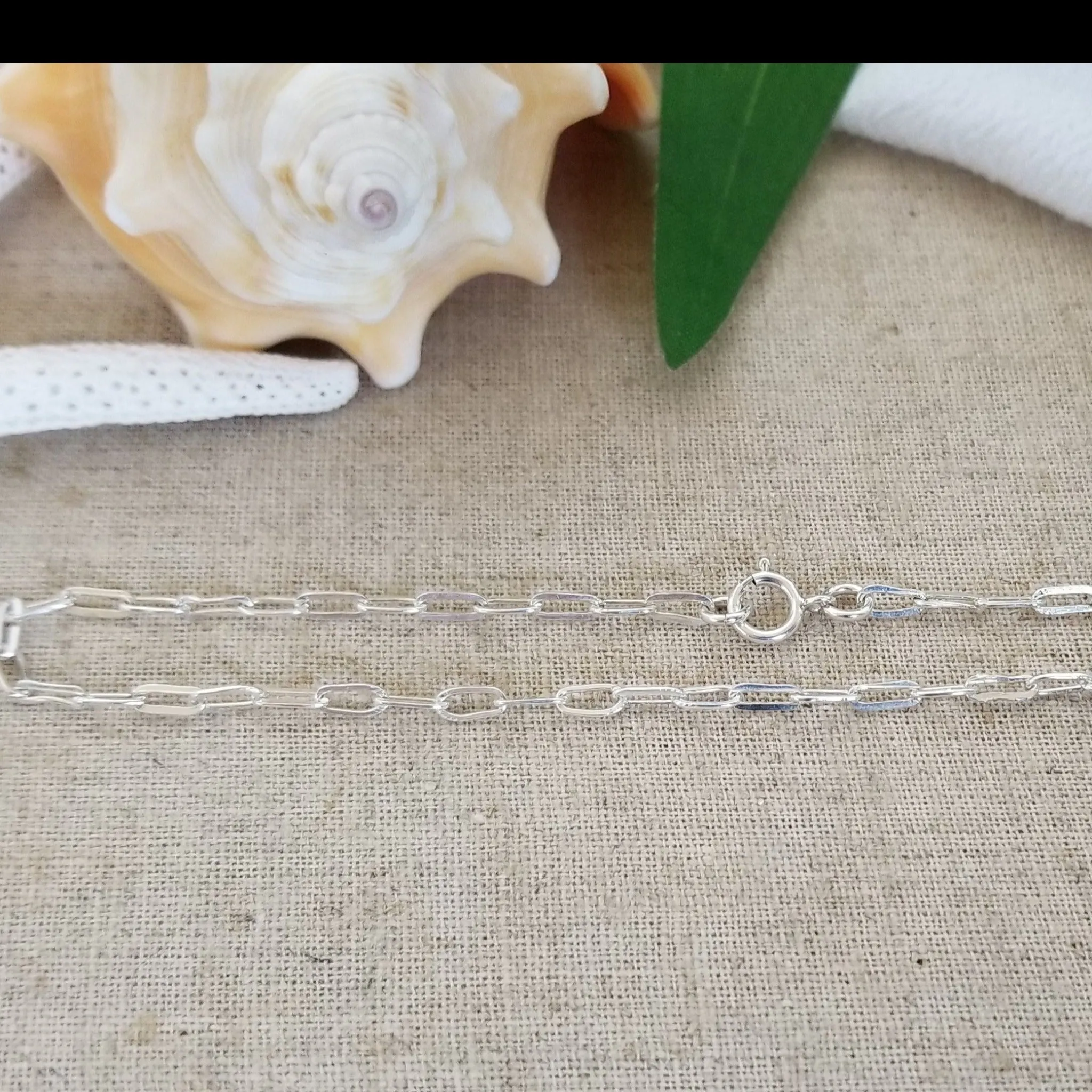 Solid Sterling Silver Paperclip Add On Layering Necklace