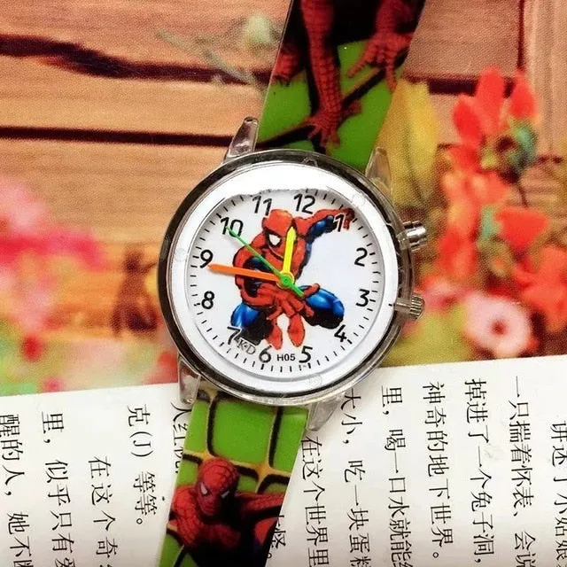 Spiderman Children Watches Cat Cartoon Electronic Colorful Light Source Child Watch Girls Birthday Party Kids Gift Clock Wrist