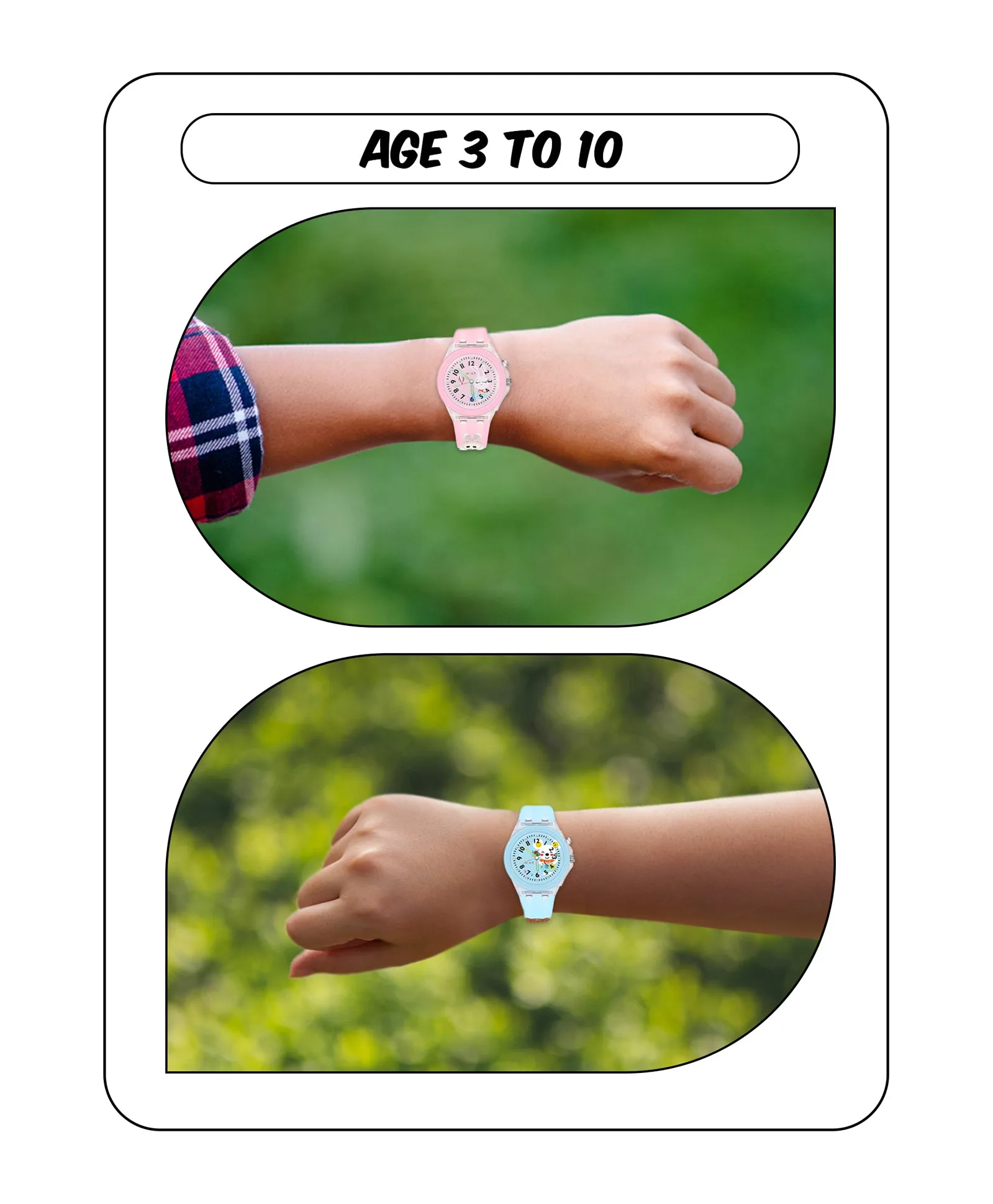Spiky 3D Astronaut & Rabbit Cartoon Analog Light Watch Combo