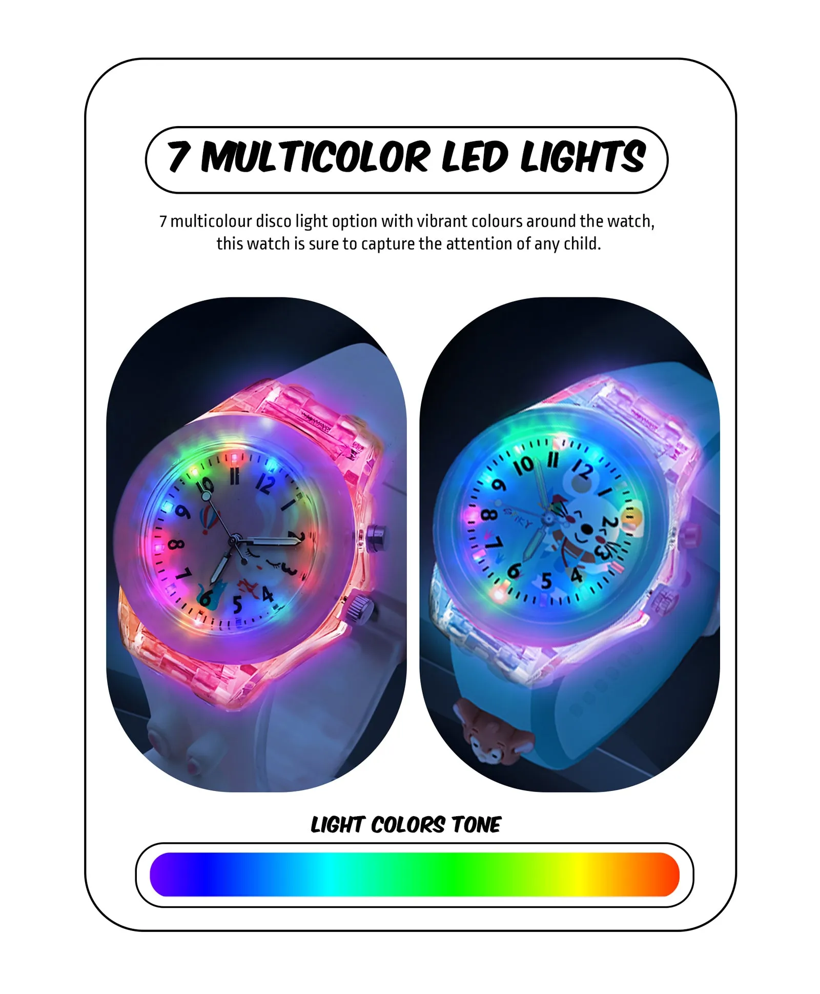 Spiky 3D Astronaut & Rabbit Cartoon Analog Light Watch Combo