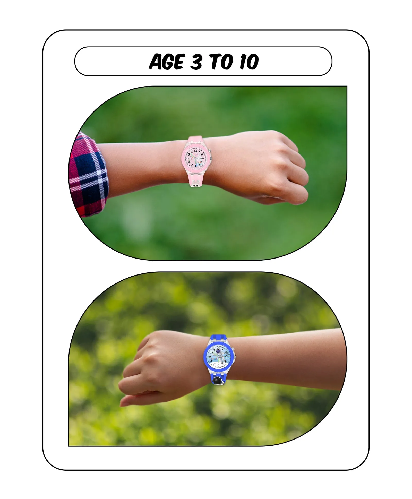 Spiky 3D Astronaut & Rabbit Cartoon Analog Light Watch Combo
