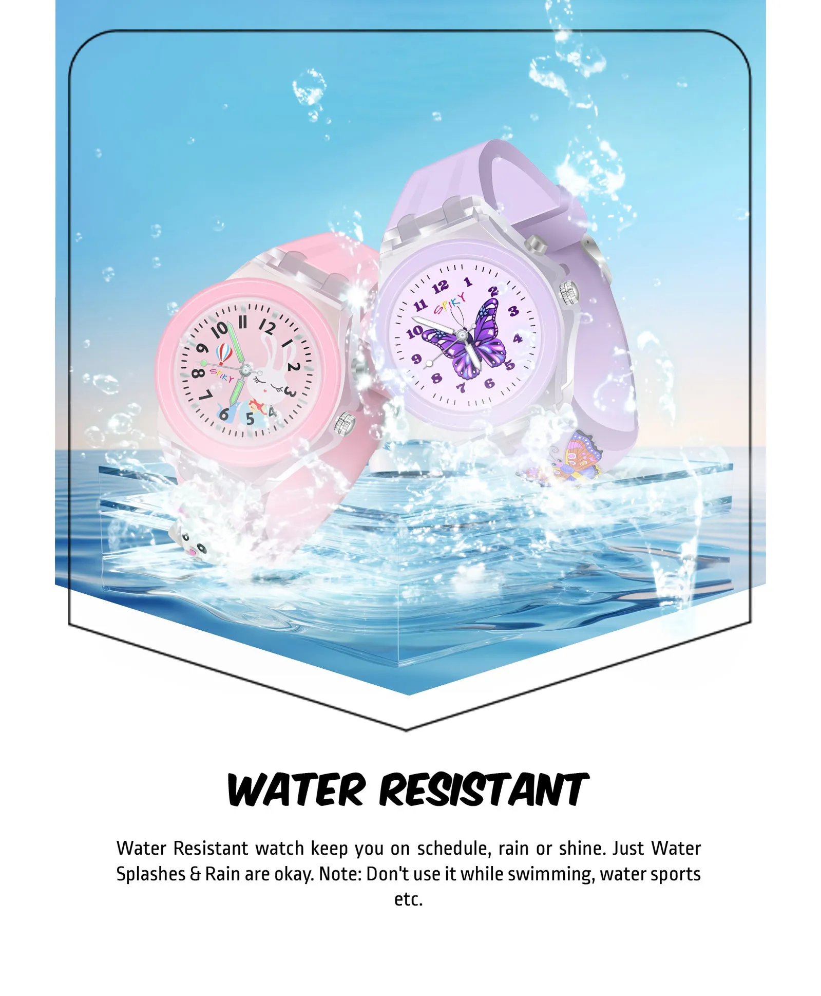 Spiky 3D Astronaut & Rabbit Cartoon Analog Light Watch Combo