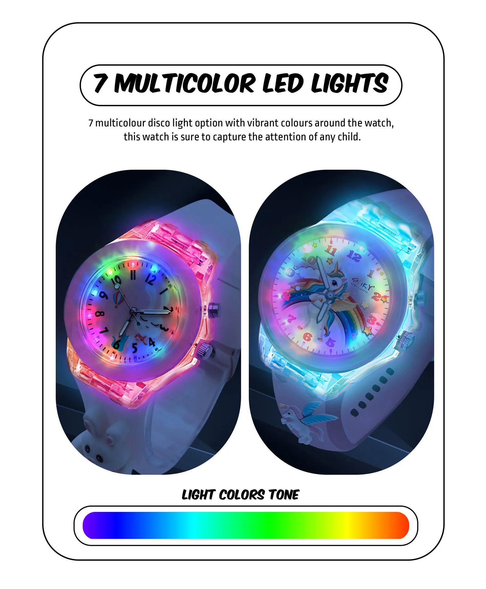 Spiky 3D Astronaut & Rabbit Cartoon Analog Light Watch Combo