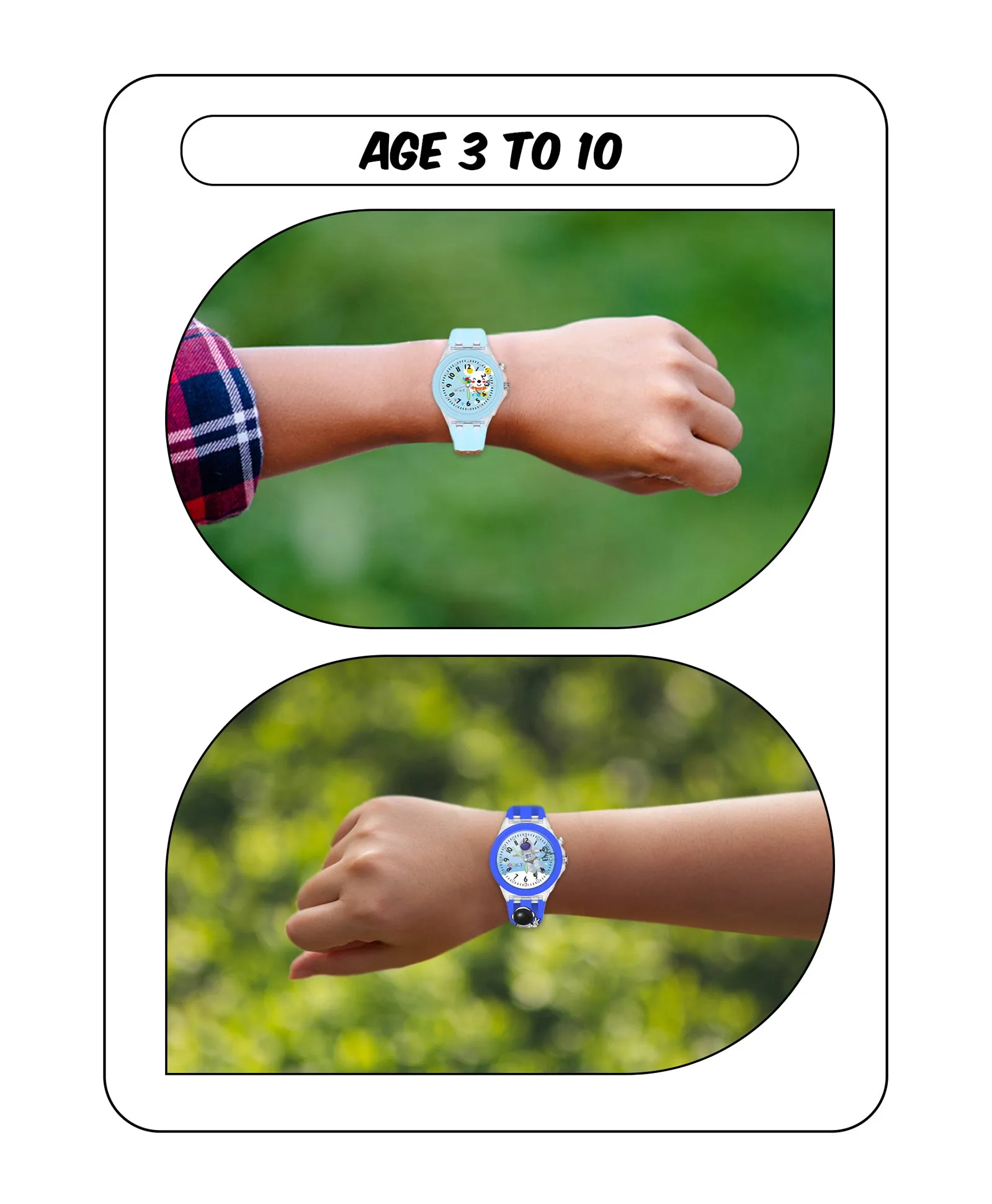 Spiky 3D Astronaut & Rabbit Cartoon Analog Light Watch Combo