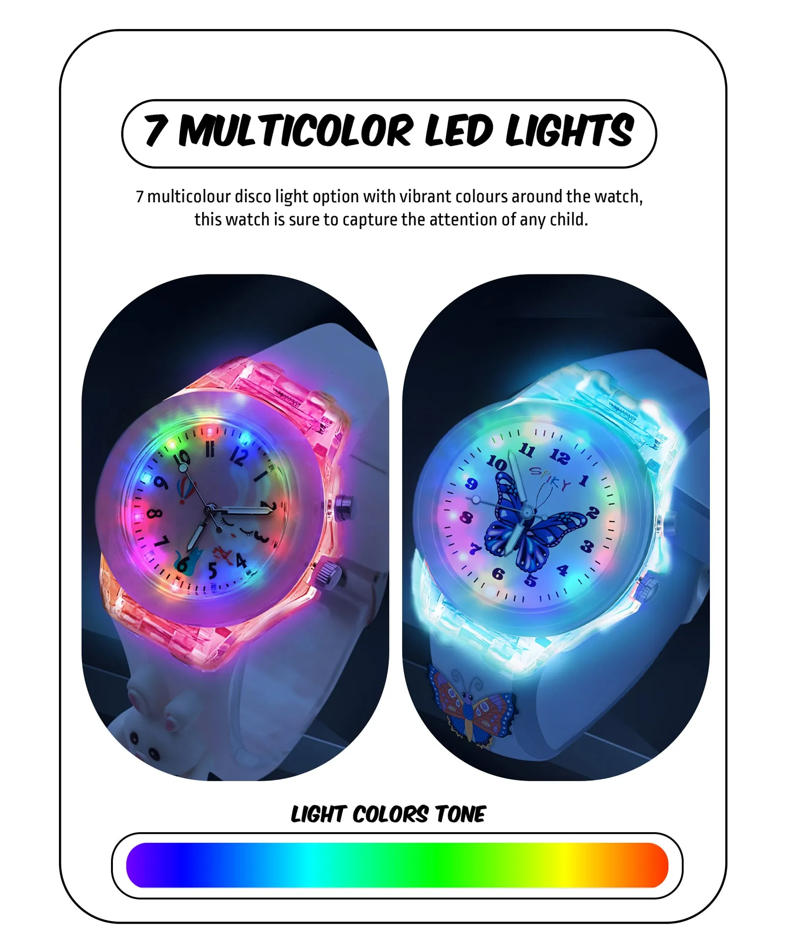 Spiky 3D Astronaut & Rabbit Cartoon Analog Light Watch Combo
