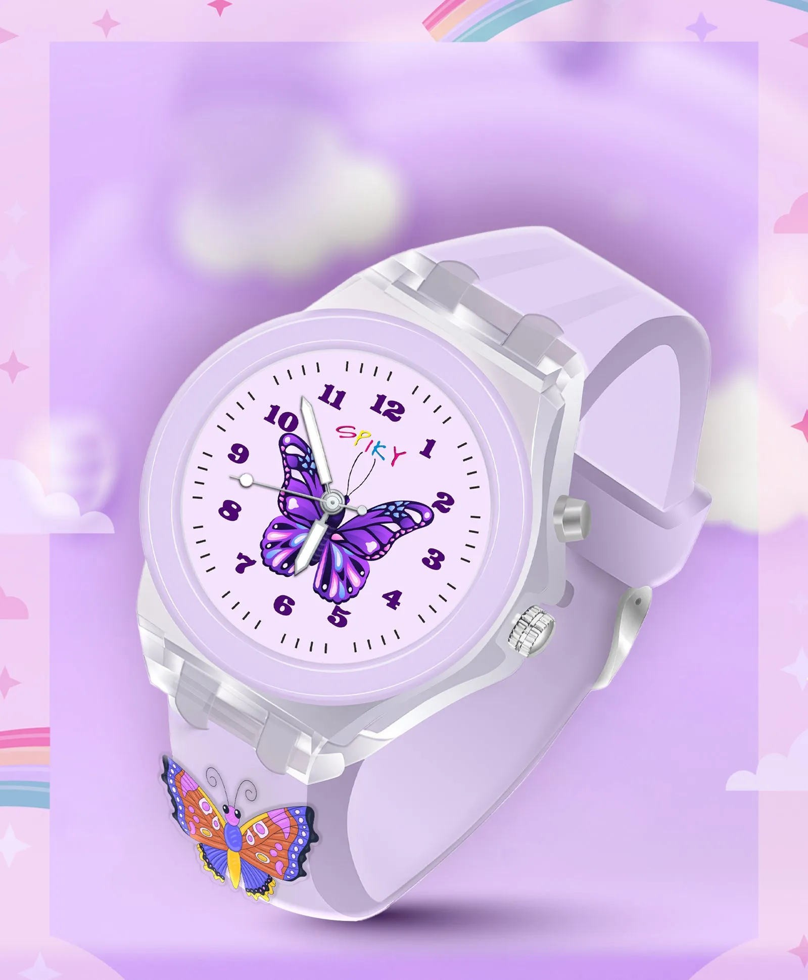 Spiky 3D Cartoon Spaceship Analog Light Watch for Kids Boys & Girls - Black