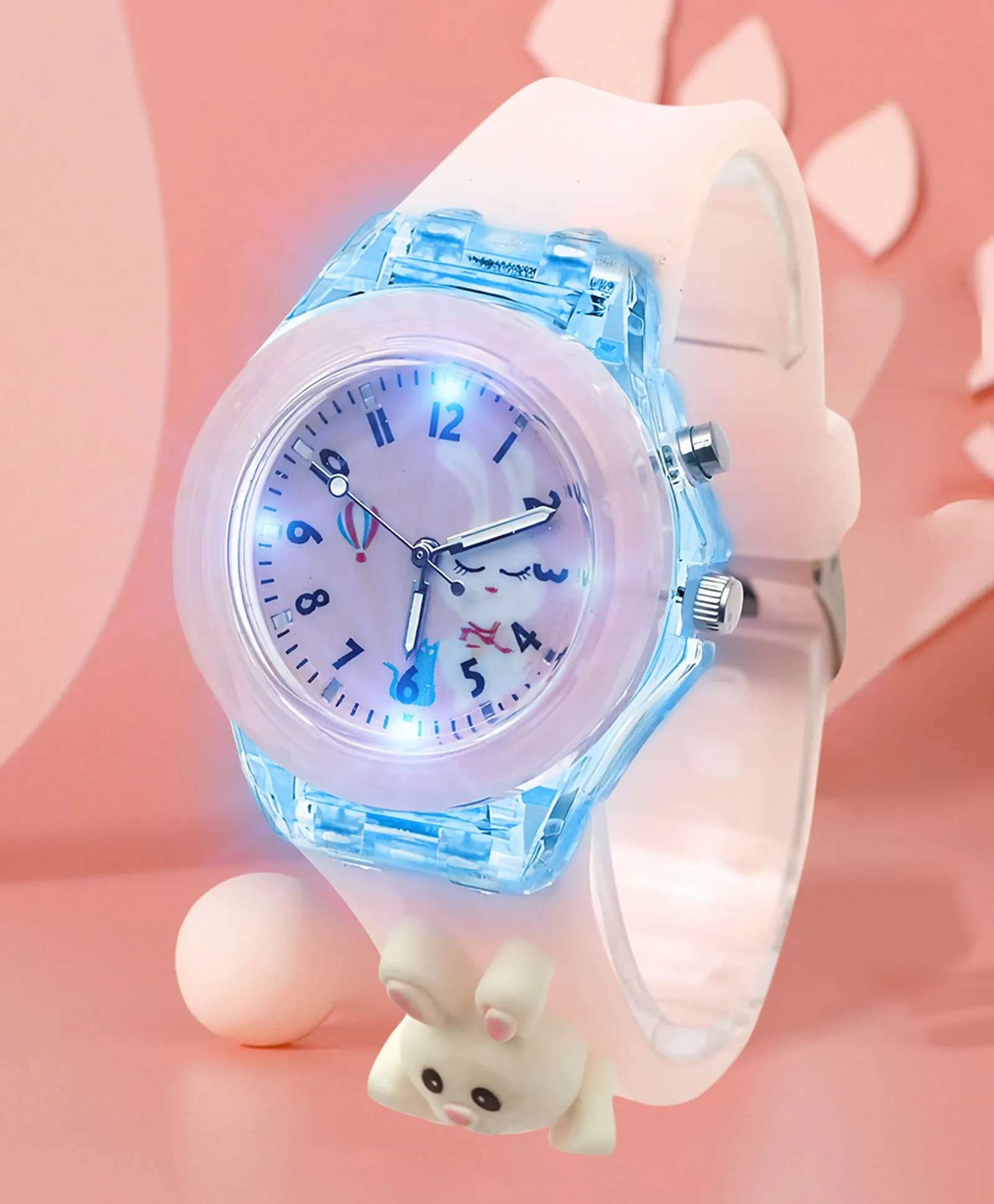 Spiky 3D Cartoon Spaceship Analog Light Watch for Kids Boys & Girls - Black