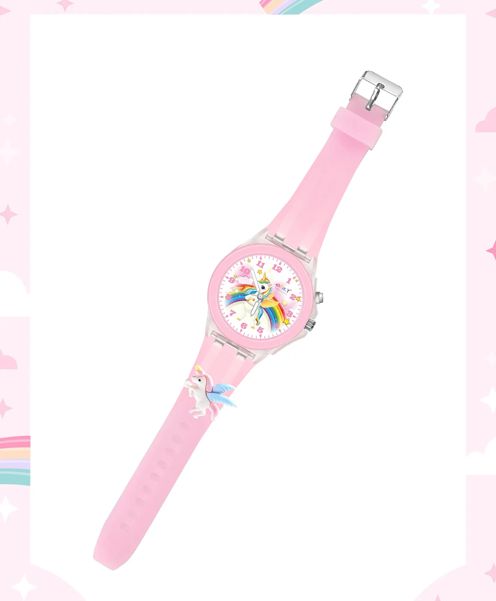 Spiky 3D Cartoon Spaceship Analog Light Watch for Kids Boys & Girls - Black