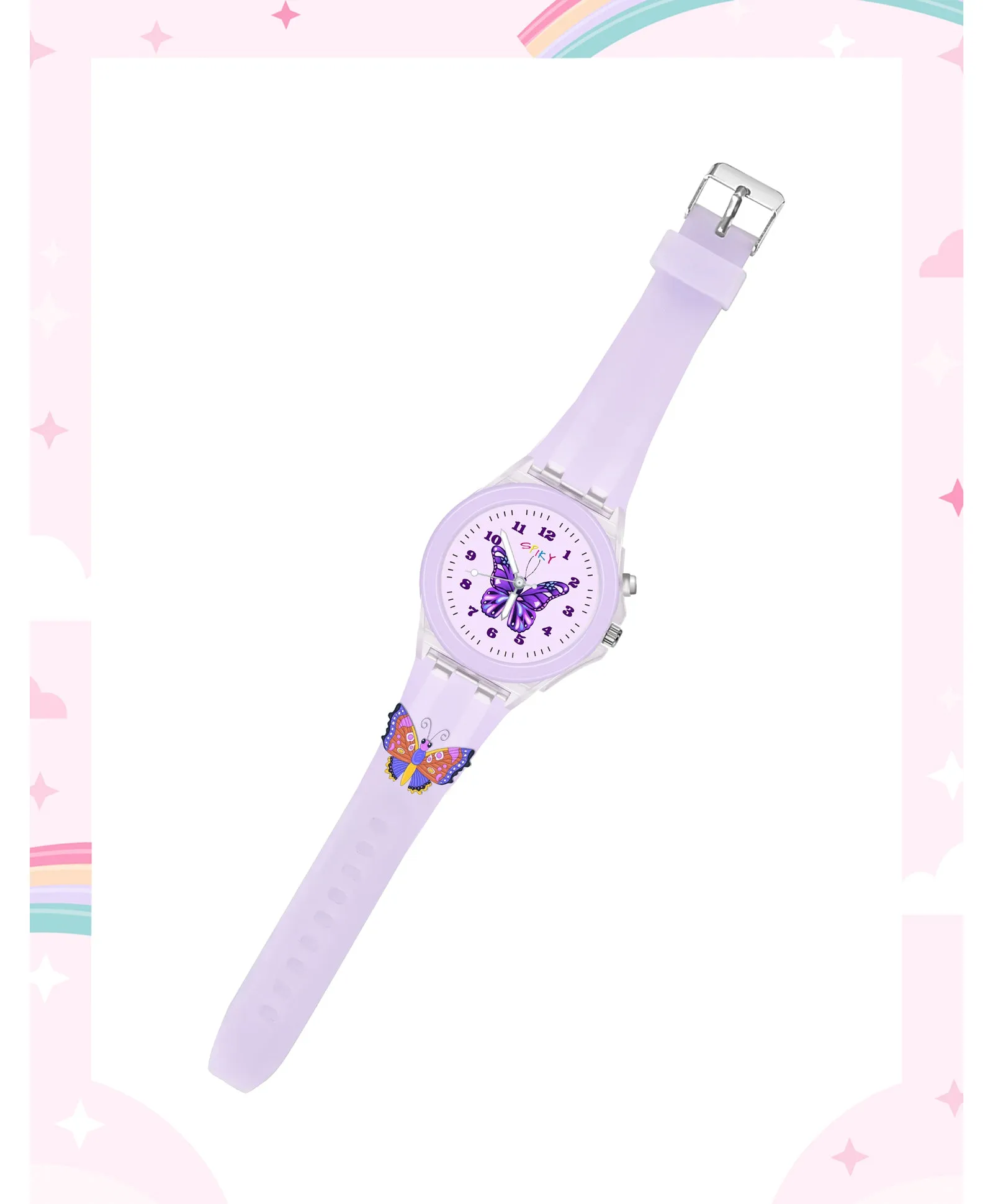 Spiky 3D Cartoon Spaceship Analog Light Watch for Kids Boys & Girls - Black