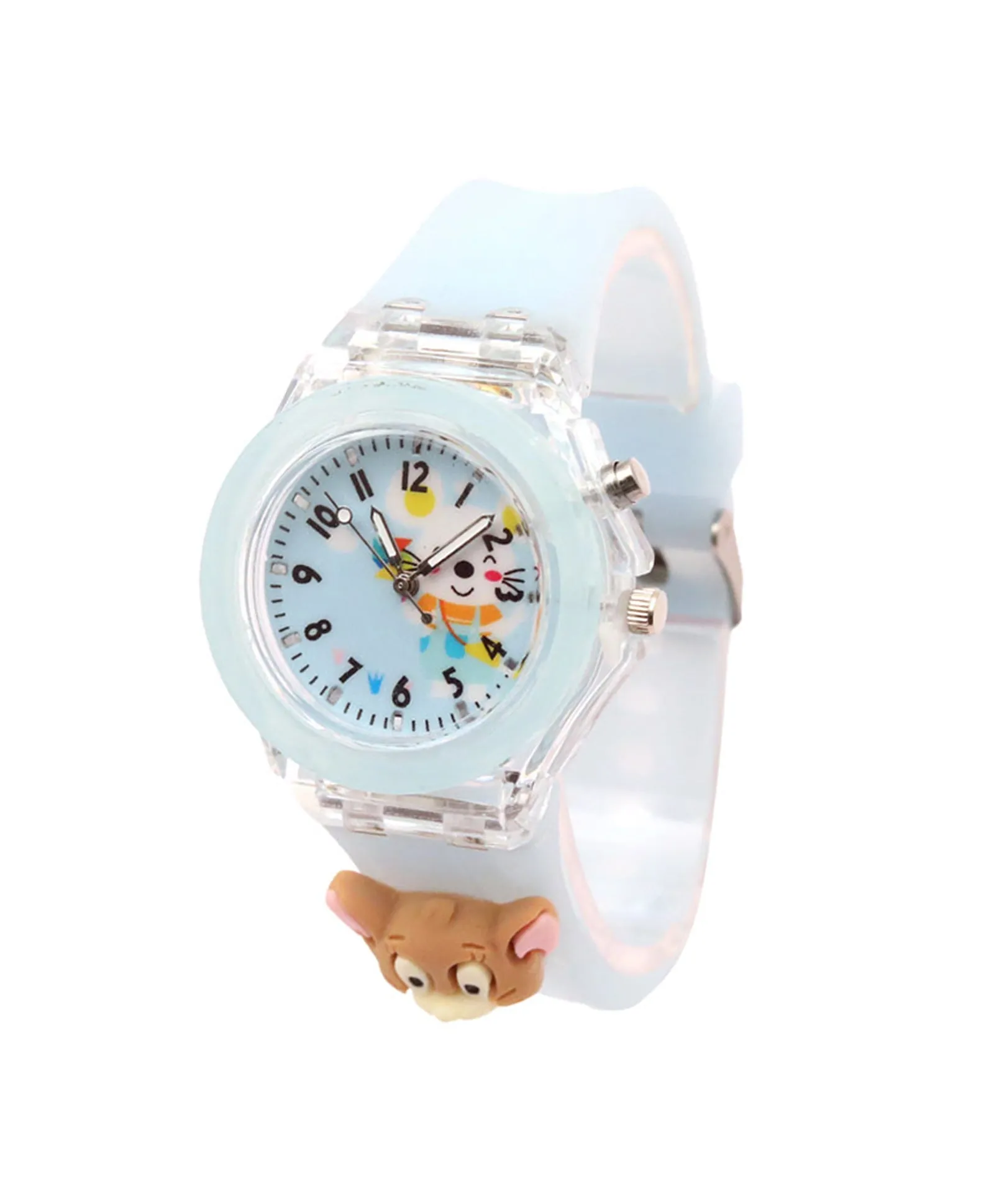 Spiky 3D Cartoon Spaceship Analog Light Watch for Kids Boys & Girls - Black