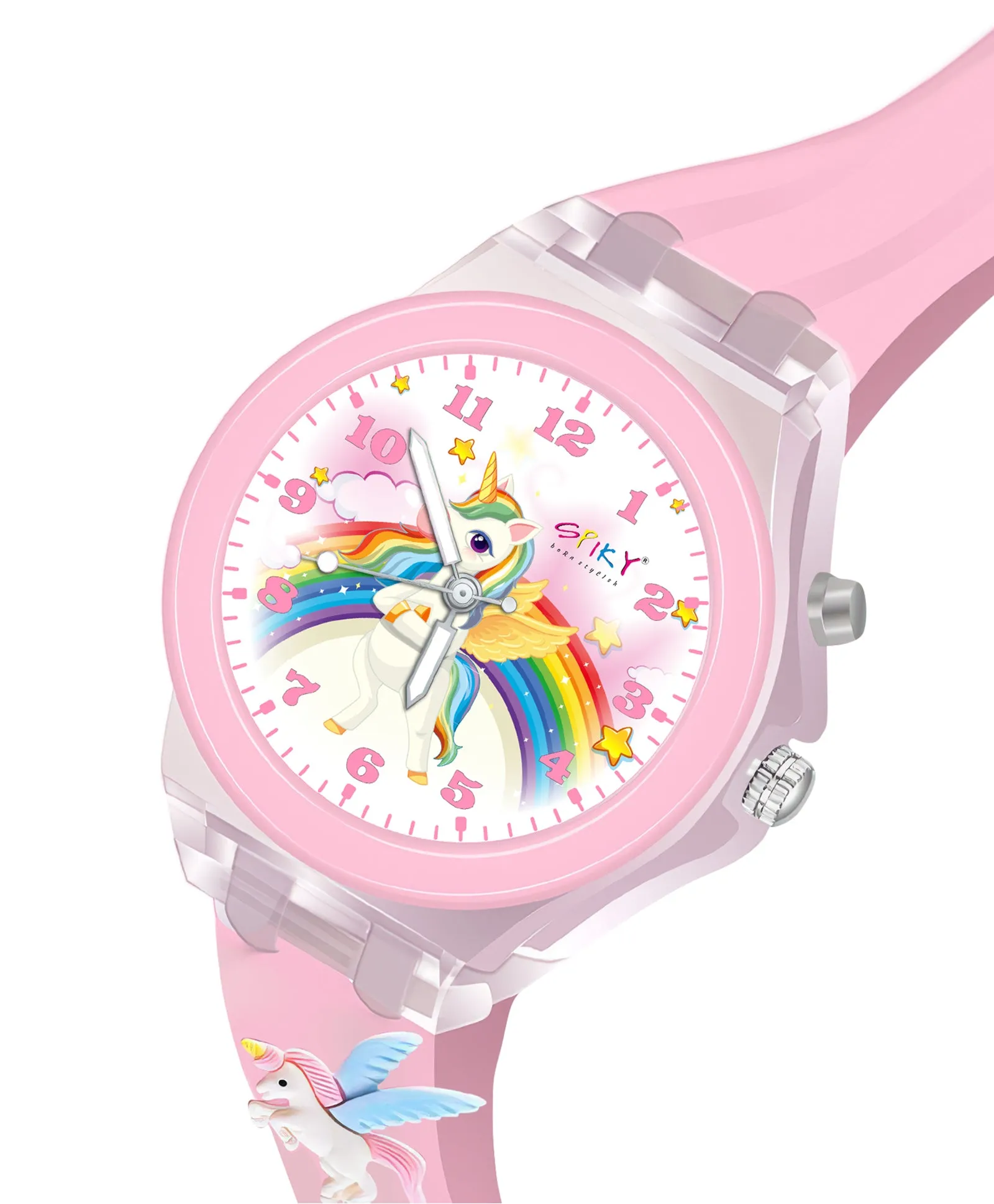 Spiky 3D Cartoon Spaceship Analog Light Watch for Kids Boys & Girls - Black