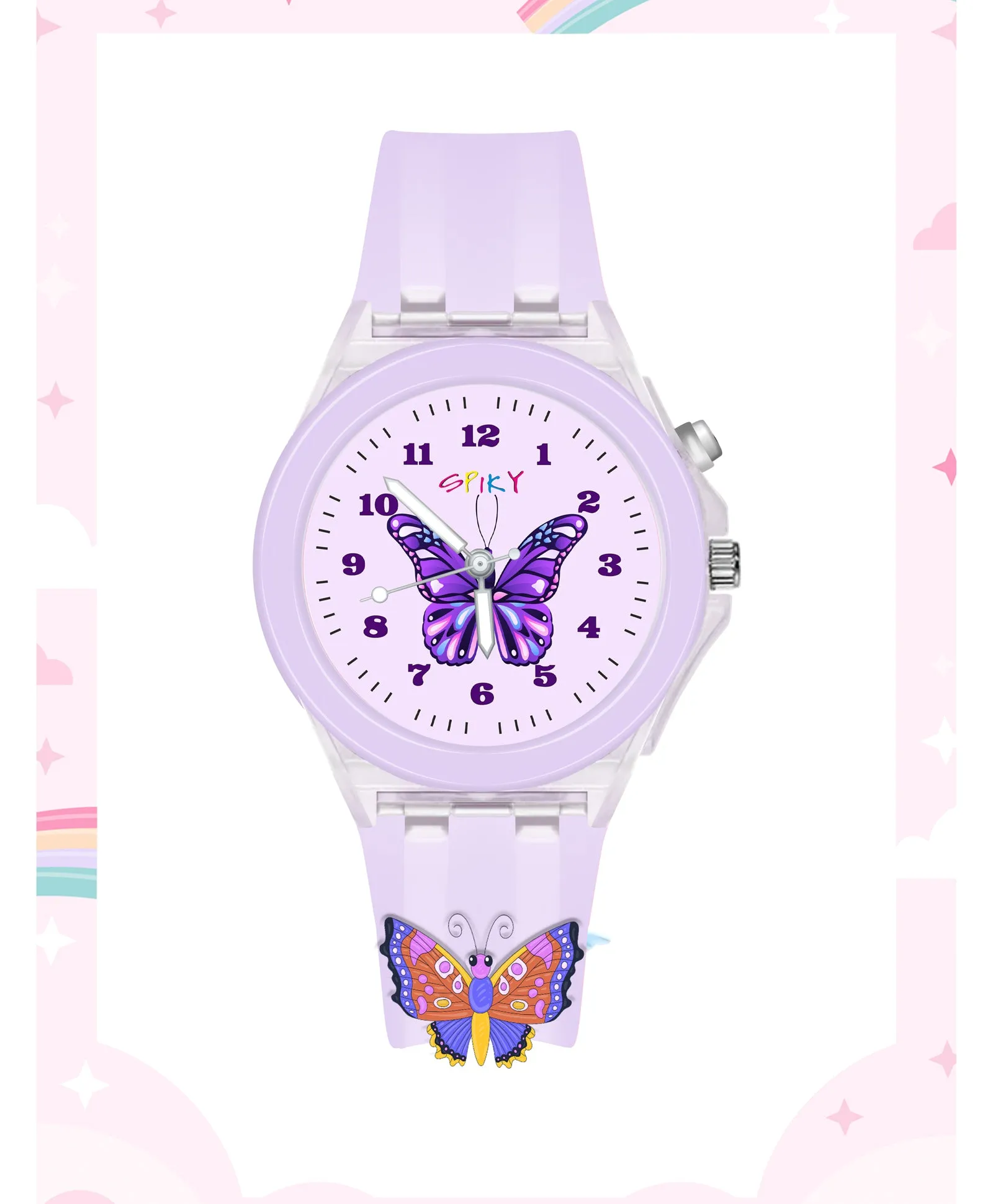 Spiky 3D Cartoon Spaceship Analog Light Watch for Kids Boys & Girls - Black