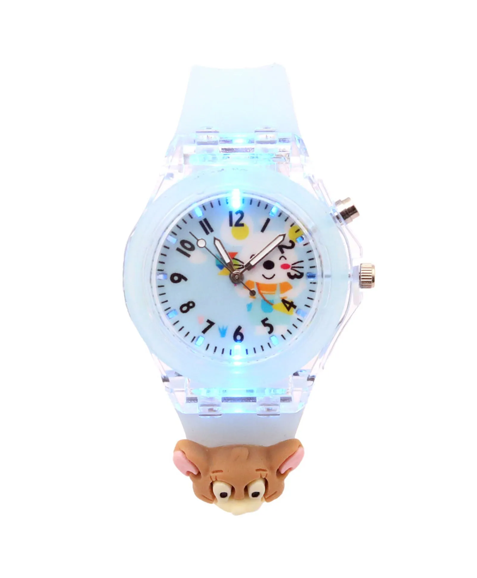 Spiky 3D Cartoon Spaceship Analog Light Watch for Kids Boys & Girls - Black