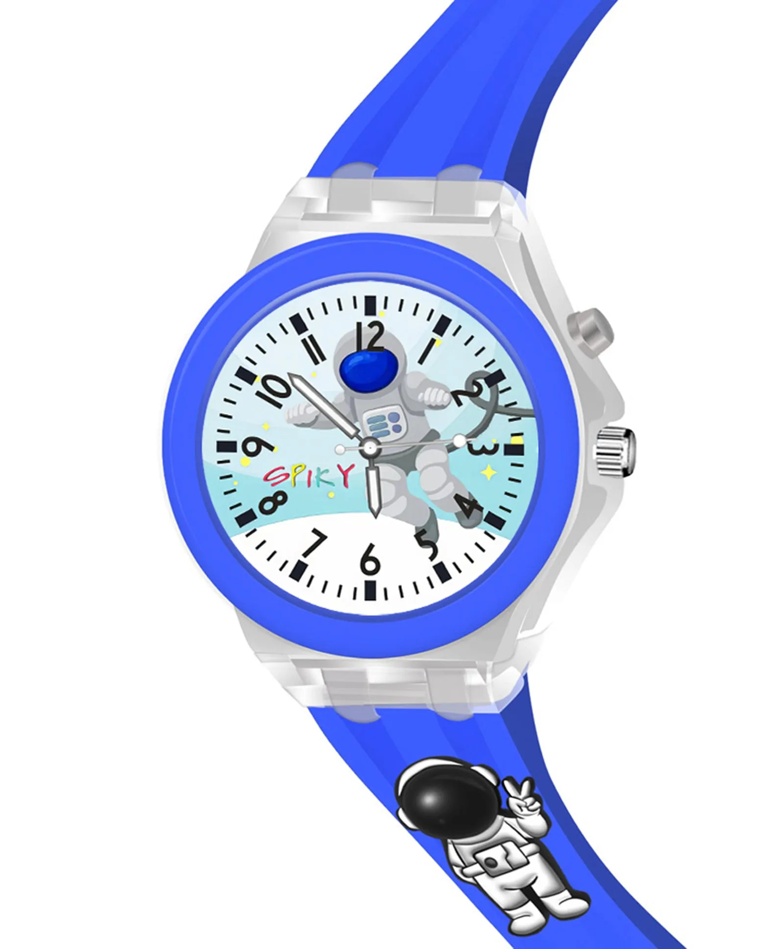Spiky 3D Cartoon Spaceship Analog Light Watch for Kids Boys & Girls - Black