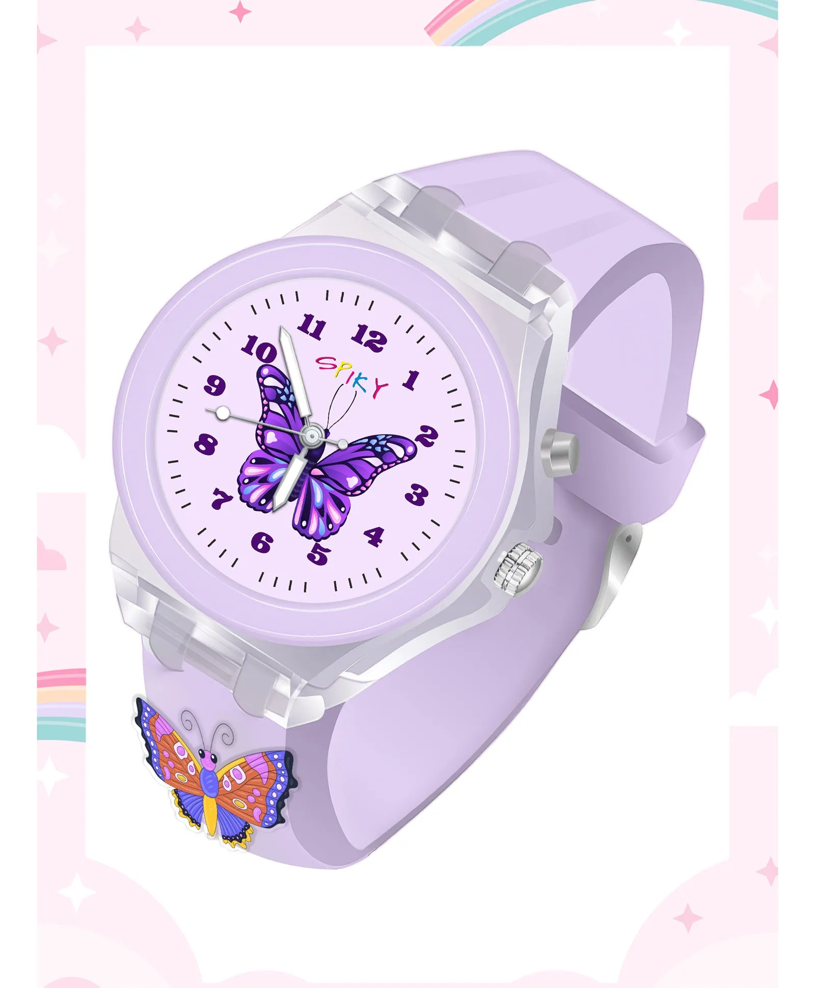 Spiky 3D Cartoon Spaceship Analog Light Watch for Kids Boys & Girls - Black
