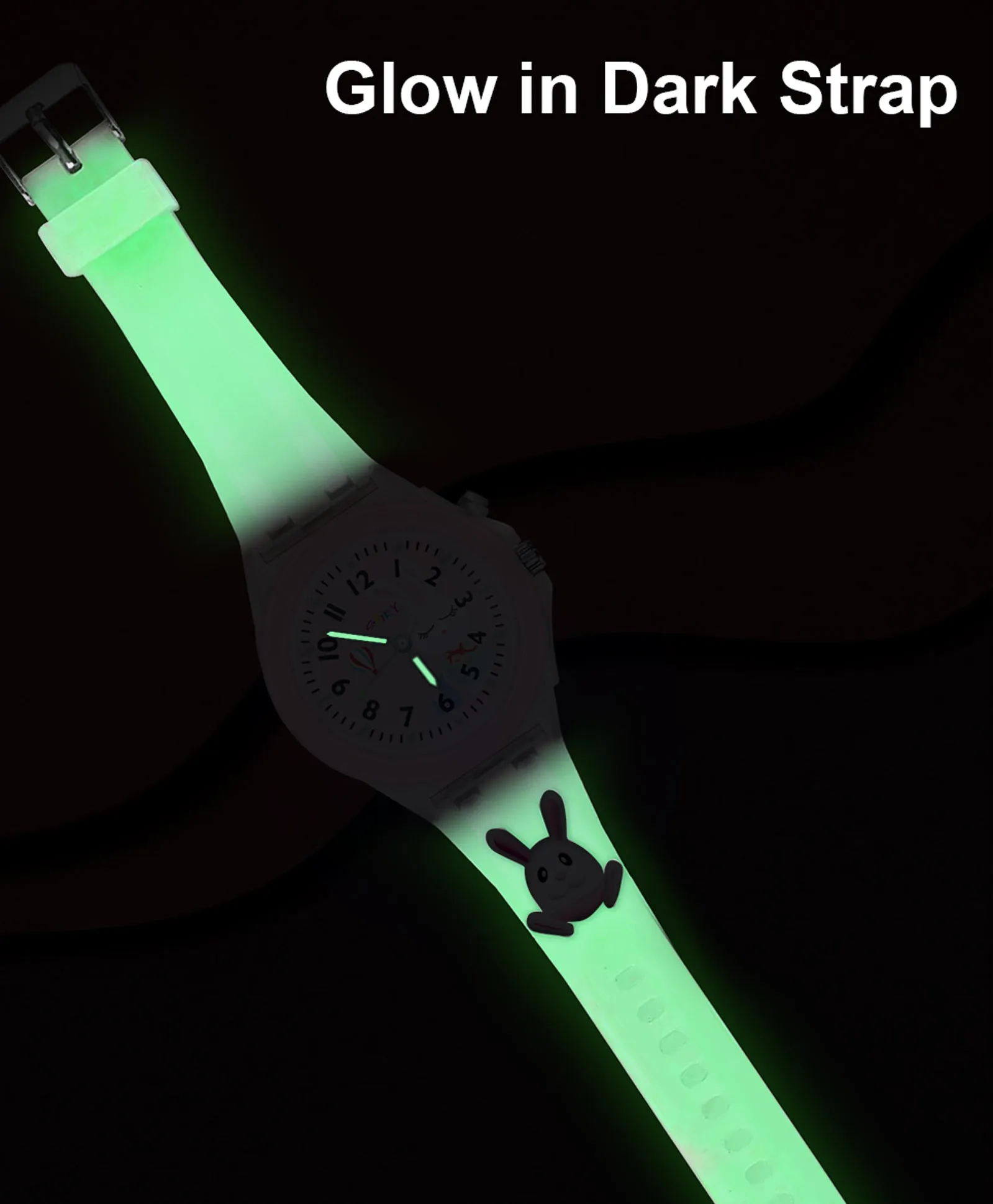 Spiky 3D Cartoon Spaceship Analog Light Watch for Kids Boys & Girls - Black