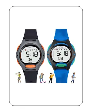 Spiky Round Digital Kids Sports Watches Combo