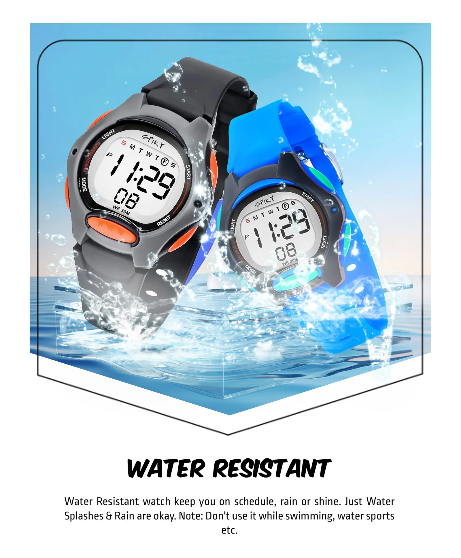 Spiky Round Digital Kids Sports Watches Combo