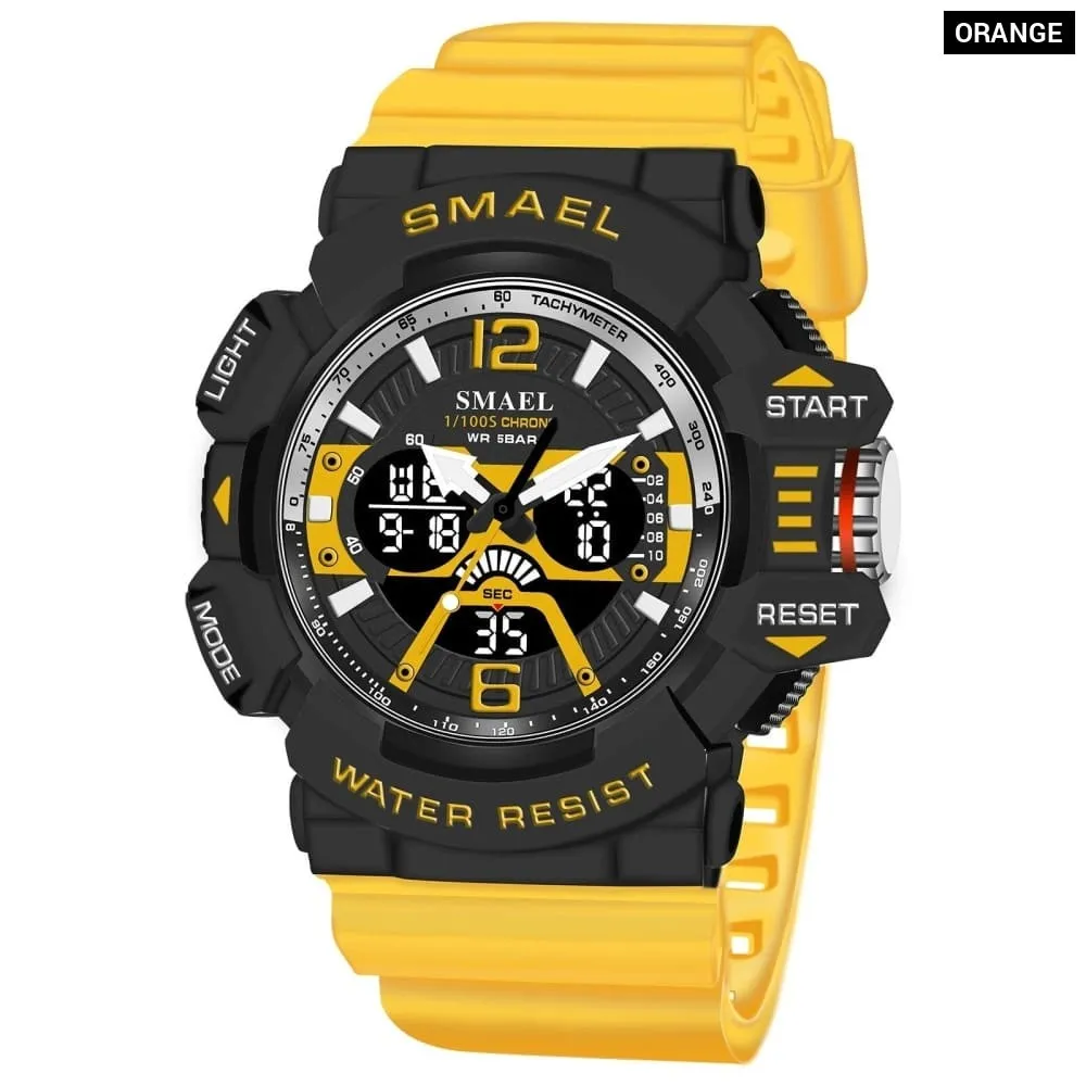 Sport Watch Men 50m Waterproof Wrist Dual Time Display Multi-function Sports 8065 Digital