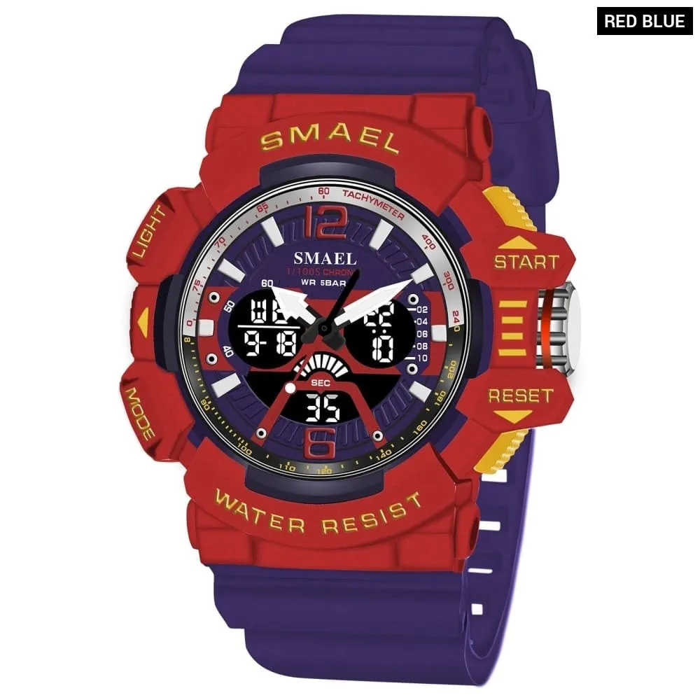 Sport Watch Men 50m Waterproof Wrist Dual Time Display Multi-function Sports 8065 Digital