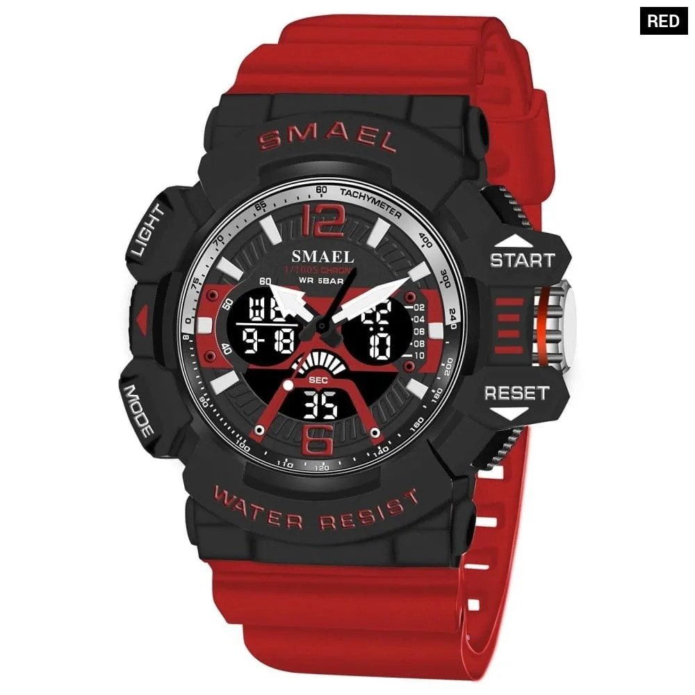 Sport Watch Men 50m Waterproof Wrist Dual Time Display Multi-function Sports 8065 Digital
