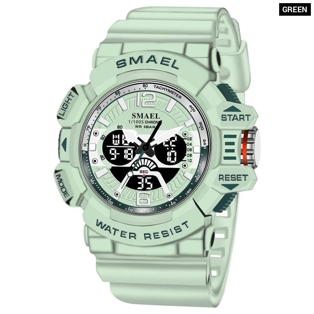 Sport Watch Men 50m Waterproof Wrist Dual Time Display Multi-function Sports 8065 Digital