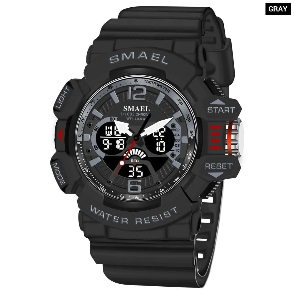 Sport Watch Men 50m Waterproof Wrist Dual Time Display Multi-function Sports 8065 Digital