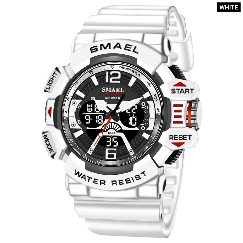 Sport Watch Men 50m Waterproof Wrist Dual Time Display Multi-function Sports 8065 Digital