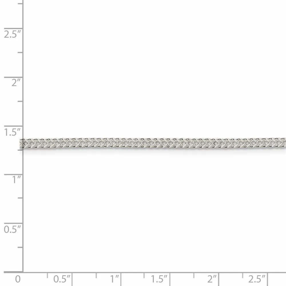Sterling Silver 2mm Dimond-cut Square Franco Chain