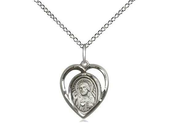 Sterling Silver Scapular Pendant with Chain