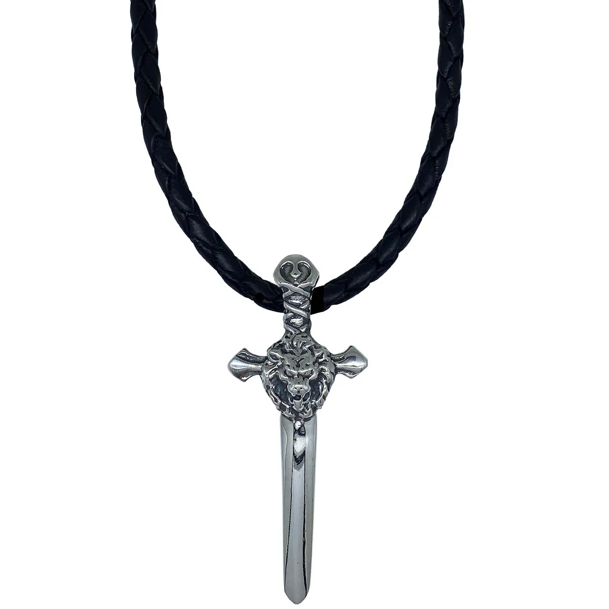 Sword of Leon on Leather Necklace